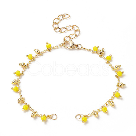 Glass Bead Charms Bracelet Making AJEW-JB01150-15-1