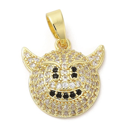 Brass with Cubic Zirconia Pendents KK-K340-03G-1