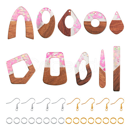 DIY Two Tone Dangle Earring Making Kit DIY-TA0009-01A-1