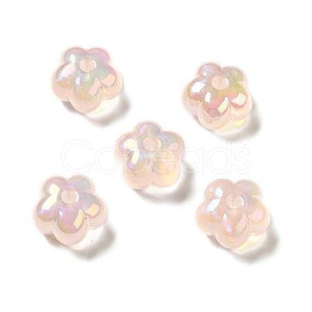 UV Plating Rainbow Iridescent Acrylic Beads PACR-M002-05F-1