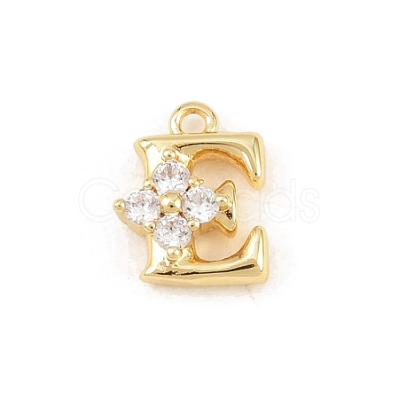 Brass Micro Pave Clear Cubic Zirconia Charms LS-KK-Z151-18G-E-1