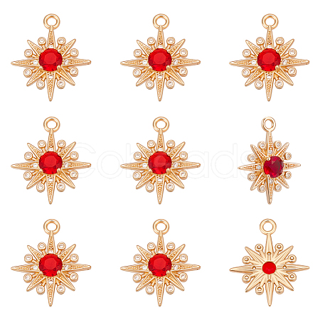 10Pcs Brass Micro Pave Cubic Zirconia Pendants KK-NB0003-94B-1