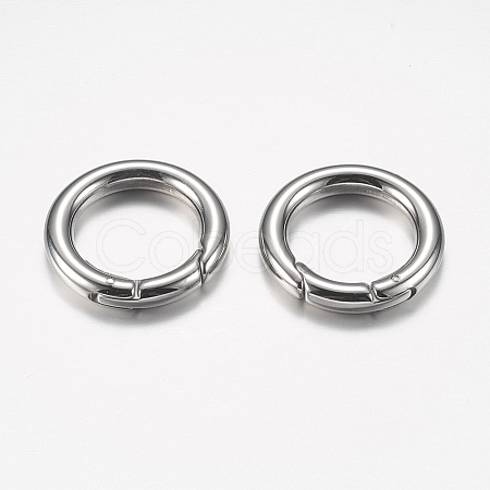Tarnish Resistant 304 Stainless Steel Spring Gate Rings STAS-O114-030P-1