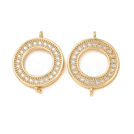 Brass Micro Pave Clear Cubic Zirconia Connector Charms CU-CBA4579-11G-1