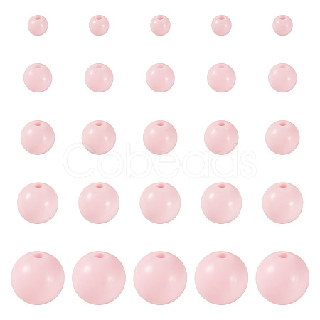 100Pcs 5 Styles Opaque Acrylic Beads MACR-TADJ0001-12G-1