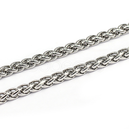 Tarnish Resistant 3.28 Feet 304 Stainless Steel Wheat Chains X-CHS-L001-30-4mm-1