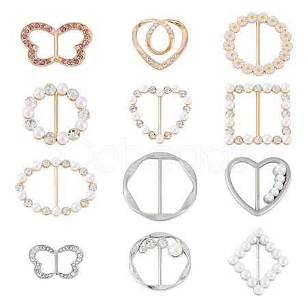 12Pcs 12 Styles Alloy Buckles AJEW-TA0003-44-1