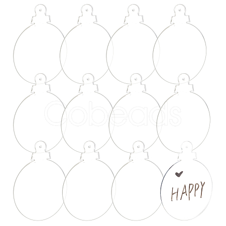 Transparent Acrylic Disc Pendants TACR-NB0001-07C-1