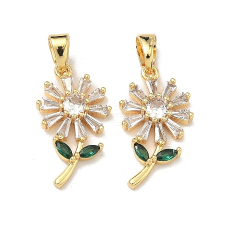 Brass Micro Pave Cubic Zirconia Pendants KK-H265-10B-G-1