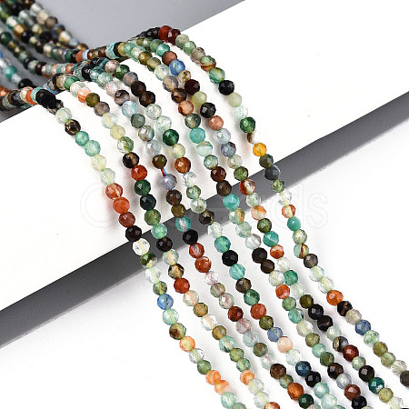 Natural Multi-Color Agate Beads Strands G-T143-02-1