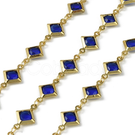 Brass Glass Rhombus Link Chains CHC-R001-05G-01-1