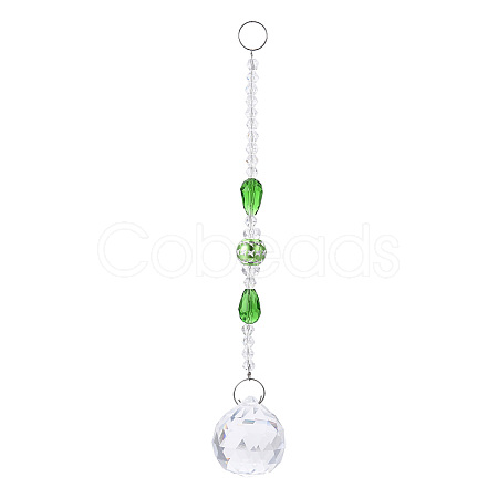 Faceted Crystal Glass Ball Chandelier Suncatchers Prisms AJEW-G025-A06-1