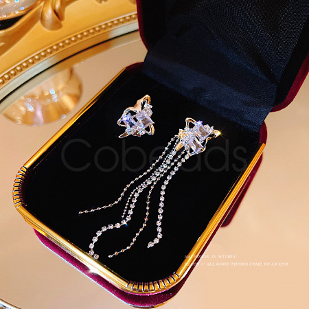 Imitation Pearl Tassel Dangle Earrings DX8372-14-1