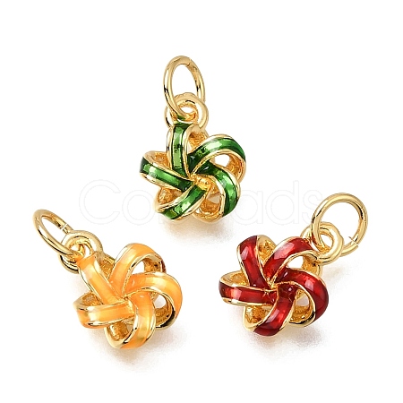 Brass Enamel Pendants KK-G605-10G-1