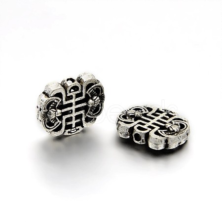 Chinoiserie Jewelry Findings Tibetan Style Alloy Ancient Chinese Character Beads TIBEB-O004-53-1