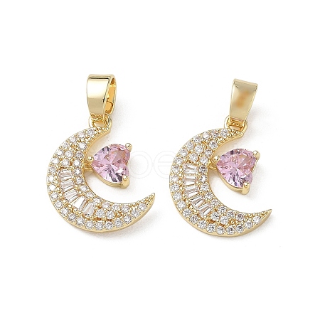 Brass Micro Pave Mixed Color Cubic Zirconia Pendants KK-A299-06G-1