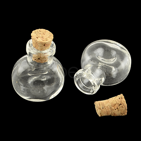 Flat Round Glass Bottle for Bead Containers AJEW-R045-06-1