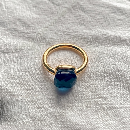 Square 304 Stainless Steel with Glass Finger Rings FS-WG8AAFA-34-1