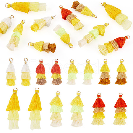 28Pcs 7 Styles Polycotton(Polyester Cotton) & Cotton & Polyester Tassel Pendant Decorations FIND-TA0009-33-1