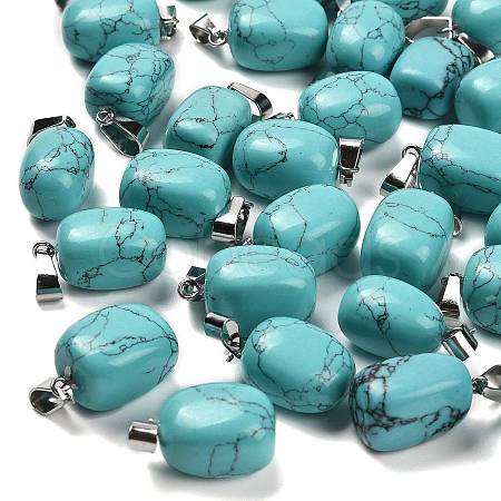 Synthetic Turquoise Pendants G-Z067-03P-03-1