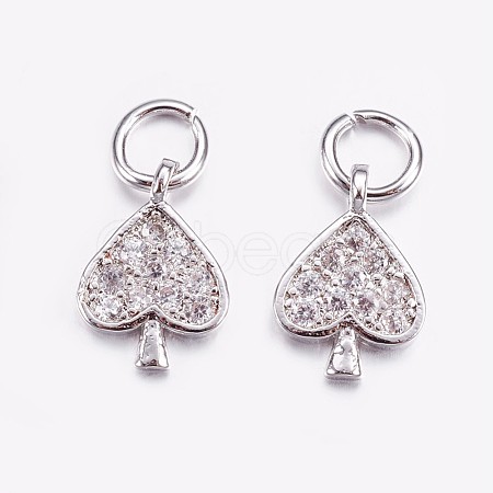 Brass Micro Pave Cubic Zirconia Charms ZIRC-G128-05P-1