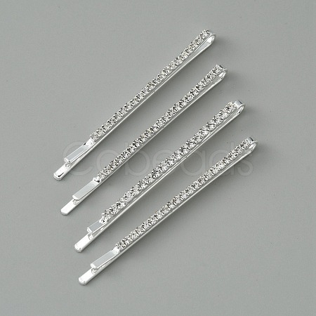 Metal Rhinestone Hair Bobby Pins FIND-WH0152-33S-1