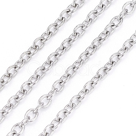Tarnish Resistant 304 Stainless Steel Cable Chains CHS-F006-02B-P-1