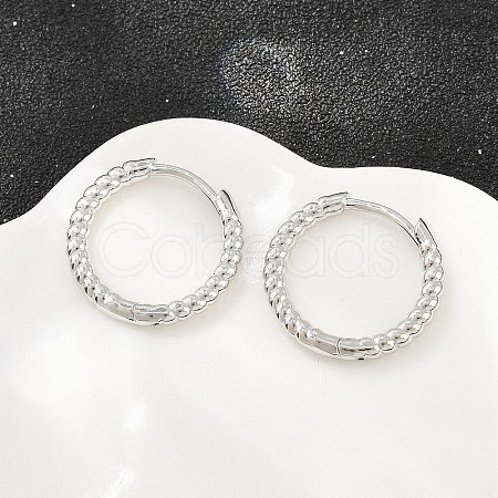 Brass Huggie Hoop Earrings KK-CBA8324-18A-P-1