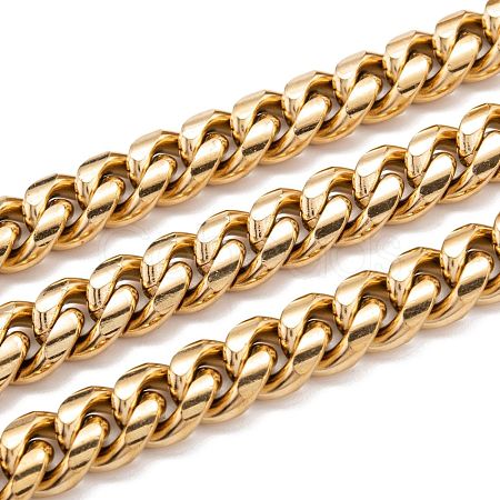 304 Stainless Steel Cuban Link Chain STAS-B019-02D-G-1