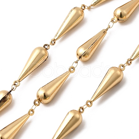 304 Stainless Steel Teardrop Link Chains STAS-L306-04G-1