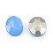 K9 Glass Rhinestone Cabochons, Pointed Back & Back Plated, Faceted, Oval, Sapphire, 10x8x4mm