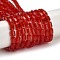 Transparent Glass Beads Strands, Faceted Barrel, FireBrick, 5~6x4mm, Hole: 1mm, about 78~81pcs/strand, 15.94''~18.82''(40.5~47.8cm)