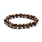 Gemstone Bracelet, Tiger Eye, about 5.2cm inner diameter, Bead: 8mm in diameter, 22~24pcs/Strand