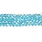 Transparent Electroplate Glass Beads Strands, AB Color Plated, Faceted, Bicone, Light Sky Blue, 2.9~3.3x2.5mm, Hole: 0.7mm, about 145~150pcs/strand, 41.5~42cm