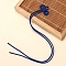 Polyester Chinese Knot Tassel Big Pendants, Prussian Blue, 400mm