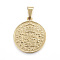 304 Stainless Steel Coin Pendants, Hispan Et Ind Rex Coin, Golden, 29x25x2.5mm, Hole: 5x7.5mm