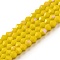 Opaque Solid Color Imitation Jade Glass Beads Strands, AB Color Plated, Faceted, Bicone, Yellow, 4x4mm, Hole: 0.8mm, about 82~85pcs/strand, 30.5~31cm