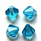 Imitation Austrian Crystal Beads, Grade AAA, K9 Glass, Faceted, Bicone, Cyan, 4.55x5mm, Hole: 0.7~0.9mm