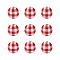 Natural Wooden Beads, Plaid Beads, Tartan Pattern, Round, PeachPuff, 5/8 inch(16mm), Hole: 4mm