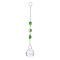 Faceted Crystal Glass Ball Chandelier Suncatchers Prisms, with Alloy Beads, Green, 190mm