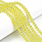 Glass Beads Strands, Faceted, Rondelle, Yellow, 6x5mm, Hole: 1mm, about 83~85pcs/strand, 38~39cm