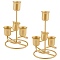 Iron Candle Holder, Perfect Home Party Decoration, Column, Golden, 4x6-1/4 inch(10x16cm)