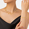 Elegant Brass Flat Round Tassel Necklace and Bracelet Set for Women, with Plastic Charms, Golden