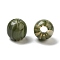 Resin European Beads, Large Hole Round Beads, Olive Drab, 13x12mm, Hole: 4.8mm