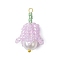 Seed Beads Beaded Charms, with Glass Pearl Beads, Lily of the Valley Pendant, Lilac, 26.5x15x15mm, Hole: 1.6mm