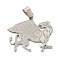 Non-Tarnish 316 Surgical Stainless Steel Pendants, Griffin Charm, Stainless Steel Color, 25.5x28.6x1.4mm, Hole: 7x4.6mm