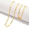 Triangle Brass Link Chain Necklaces for Women, Real 18K Gold Plated, 17.72 inch(450mm)