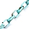 Handmade Acrylic Cable Chains, Imitation Gemstone Style, Flat Oval, Turquoise, Links: 18.5x11.5x4.5mm, about 39.37 inch(1m)/strand