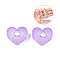 Transparent Printed Acrylic Beads, for Hair Rope DIY, Large Hole Beads, Rubberized Style, Heart with Chick Pattern, Plum, 14x18x8mm, Hole: 4mm