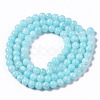 Natural Dyed Yellow Jade Gemstone Bead Strands G-R271-8mm-Y04-4